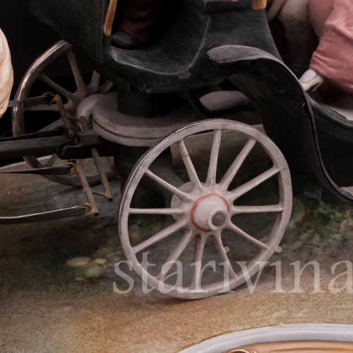 Большая композиция из фарфора Карета, Bruno Merli, Италия, сер. 20 в.