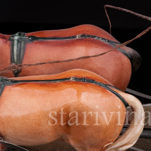 Большая композиция из фарфора Карета, Bruno Merli, Италия, сер. 20 в.