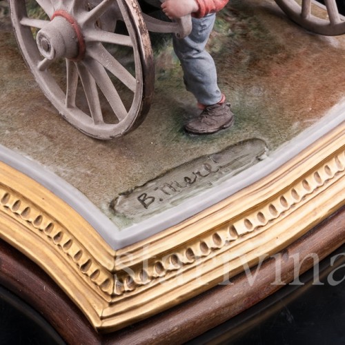 Большая композиция из фарфора Карета, Bruno Merli, Италия, сер. 20 в.