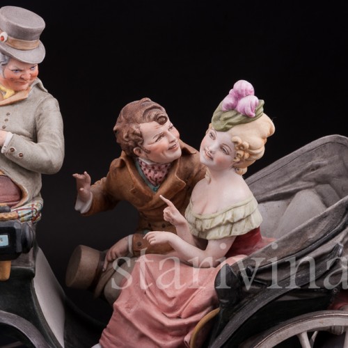 Большая композиция из фарфора Карета, Bruno Merli, Италия, сер. 20 в.