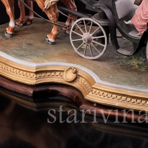 Большая композиция из фарфора Карета, Bruno Merli, Италия, сер. 20 в.