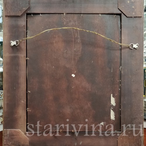 Картина маслом на доске Натюрморт в цветами, 19 в.