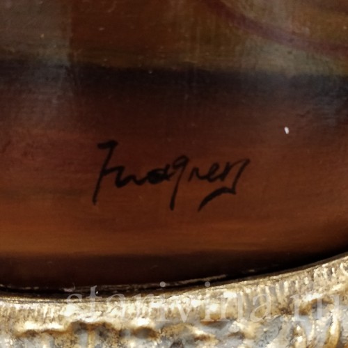 Картина маслом на доске Натюрморт в цветами, 19 в.