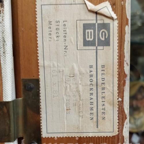 Картина маслом Пейзаж Охотники на лесной дороге, , сер. - вт. пол. 20 в.