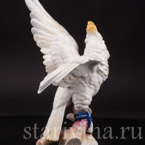 Фарфоровая статуэтка попугая Какаду на орхидее, Hutschenreuther, Германия, 1968-70 гг.