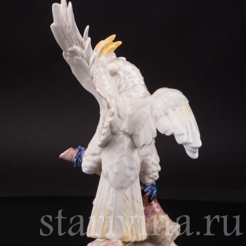 Фарфоровая статуэтка попугая Какаду на орхидее, Hutschenreuther, Германия, 1968-70 гг.