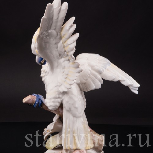 Фарфоровая статуэтка попугая Какаду на орхидее, Hutschenreuther, Германия, 1968-70 гг.