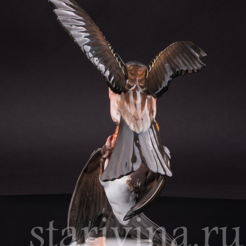 Фарфоровая статуэтка птиц "Зяблики-драчуны", Rosenthal, Германия, 1950 гг.