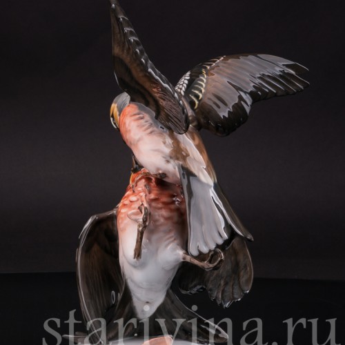 Фарфоровая статуэтка птиц "Зяблики-драчуны", Rosenthal, Германия, 1950 гг.