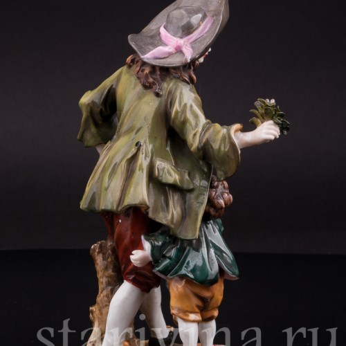 Фарфоровая статуэтка Мужчина с мальчиком, Тюрингия Германия, кон. 19 в., нач. 20 в.