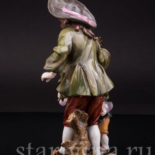 Фарфоровая статуэтка Мужчина с мальчиком, Тюрингия Германия, кон. 19 в., нач. 20 в.