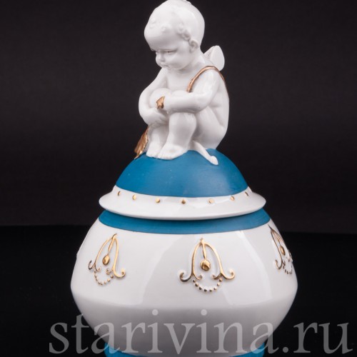 Фарфоровая Шкатулка Купидон, Hertwig & Co, Германия, 1920-30 гг.