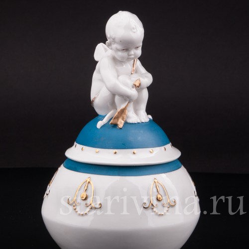 Фарфоровая Шкатулка Купидон, Hertwig & Co, Германия, 1920-30 гг.