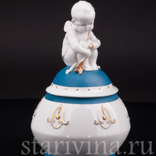 Фарфоровая Шкатулка Купидон, Hertwig & Co, Германия, 1920-30 гг.