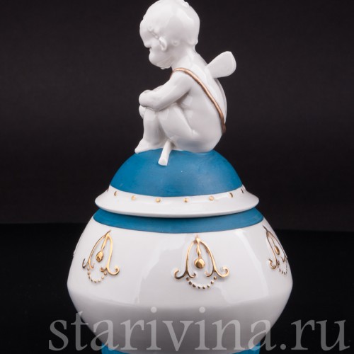 Фарфоровая Шкатулка Купидон, Hertwig & Co, Германия, 1920-30 гг.
