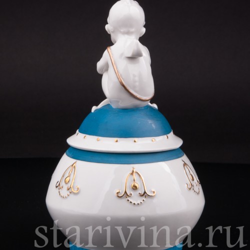 Фарфоровая Шкатулка Купидон, Hertwig & Co, Германия, 1920-30 гг.