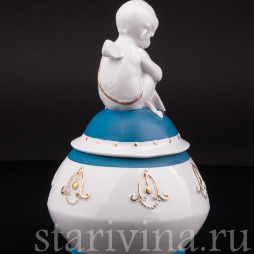 Фарфоровая Шкатулка Купидон, Hertwig & Co, Германия, 1920-30 гг.