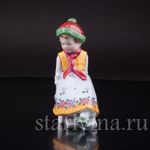 Фигурка из фарфора Девочка на качелях E. A. Muller, Германия, 1890-27 ГГ.