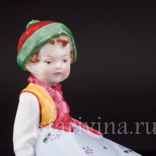 Фигурка из фарфора Девочка на качелях E. A. Muller, Германия, 1890-27 ГГ.