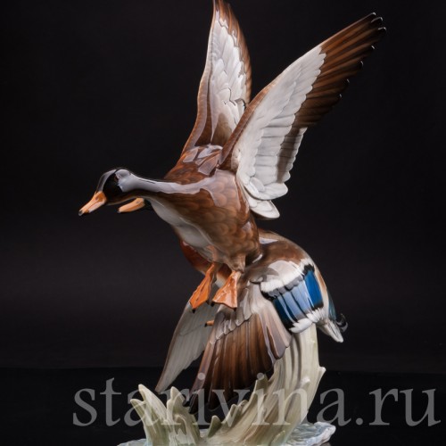 Фарфоровая фигурка птиц Взлетающие утки, Hutschenreuther, Германия, 1970 гг.