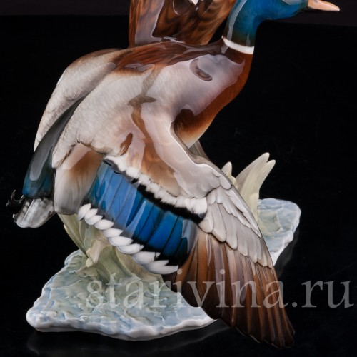 Фарфоровая фигурка птиц Взлетающие утки, Hutschenreuther, Германия, 1970 гг.