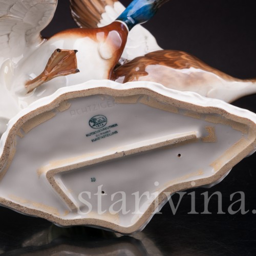 Фарфоровая фигурка птиц Взлетающие утки, Hutschenreuther, Германия, 1970 гг.