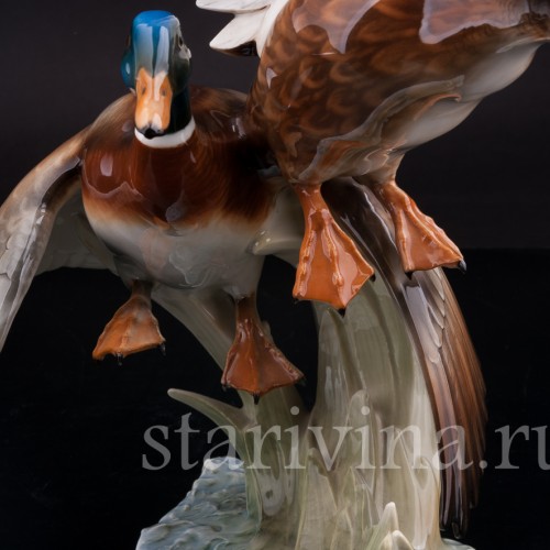 Фарфоровая фигурка птиц Взлетающие утки, Hutschenreuther, Германия, 1970 гг.