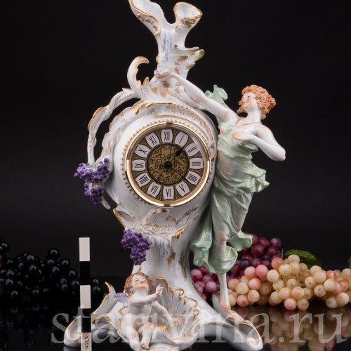 Фарфоровые часы Щедрая лоза, Sitzendorf, Германия, пер. пол. 20 в.