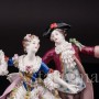 Фарфоровая статуэтка Балерина Камарго с кавалером, кружевная, Volkstedt, Германия, до 1935 года.