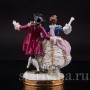 Фарфоровая статуэтка Балерина Камарго с кавалером, кружевная, Volkstedt, Германия, до 1935 года.