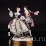 Фарфоровая статуэтка Балерина Камарго с кавалером, кружевная, Volkstedt, Германия, до 1935 года.