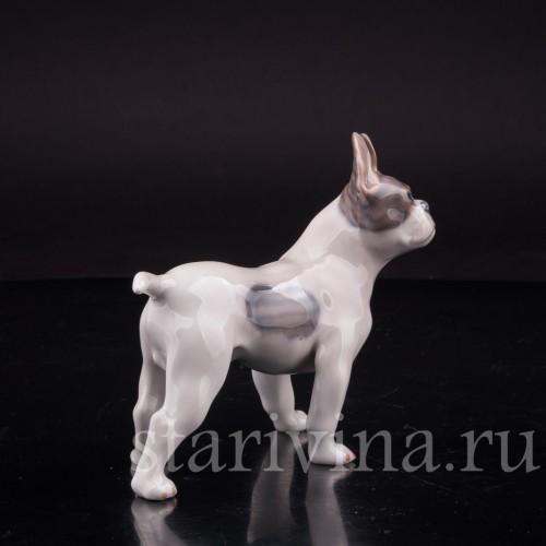 Фарфоровая статуэтка собаки Французский бульдог, Royal Copenhagen, Дания, 1970 гг.