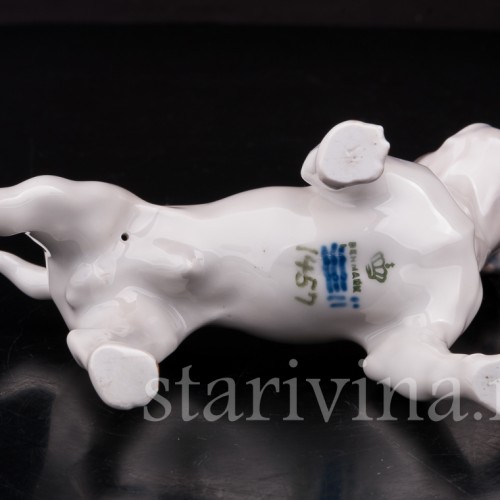 Фарфоровая статуэтка собаки Французский бульдог, Royal Copenhagen, Дания, 1970 гг.
