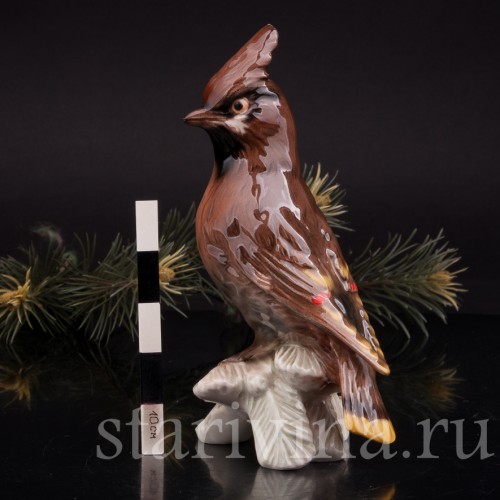 Фарфоровая статуэтка птицы Свиристель, Goebel, Германия, 1967 год.