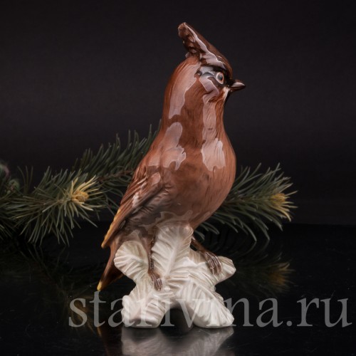 Фарфоровая статуэтка птицы Свиристель, Goebel, Германия, 1967 год.