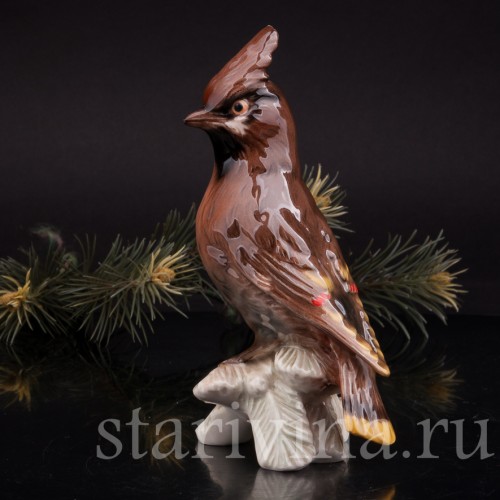 Фарфоровая статуэтка птицы Свиристель, Goebel, Германия, 1967 год.