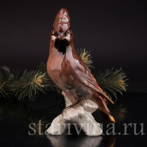 Фарфоровая статуэтка птицы Свиристель, Goebel, Германия, 1967 год.