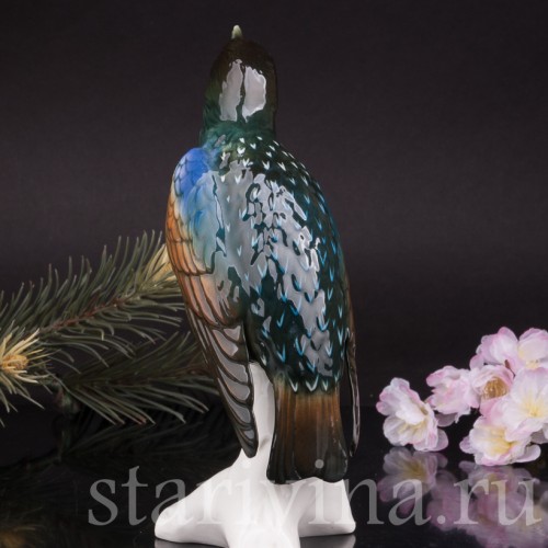 Фигурка птицы из фарфора Скворец, Karl Ens, Германия, сер. 20 в.