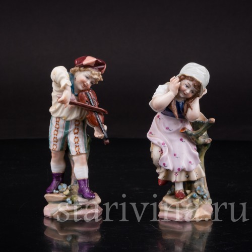 Фигурки из фарфора Дети, миниатюра, Muller & Co, Германия, кон. 19 в., нач. 20 в.