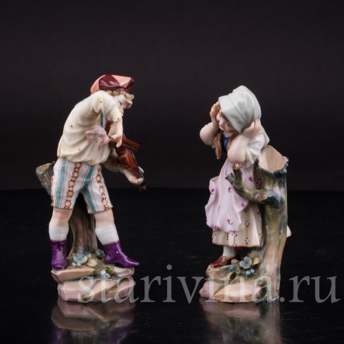 Фигурки из фарфора Дети, миниатюра, Muller & Co, Германия, кон. 19 в., нач. 20 в.