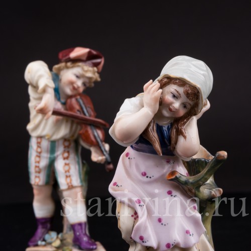 Фигурки из фарфора Дети, миниатюра, Muller & Co, Германия, кон. 19 в., нач. 20 в.