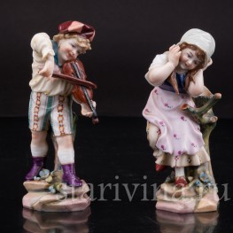 Фигурки из фарфора Дети, миниатюра, Muller & Co, Германия, кон. 19 в., нач. 20 в.