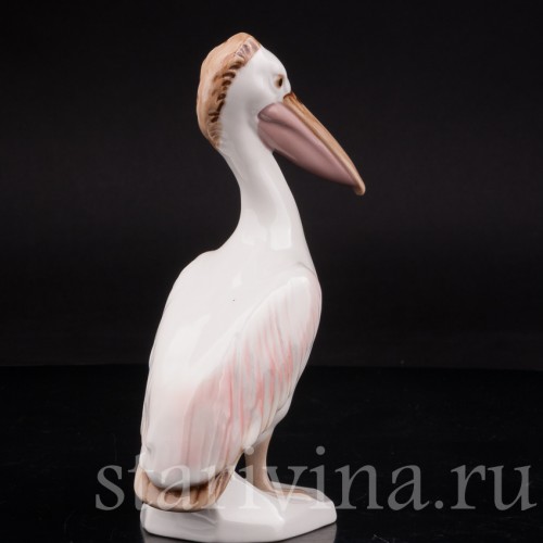 Фарфоровая статуэтка птицы Пеликан, Royal Dux, Чехия, 1960-78 гг.