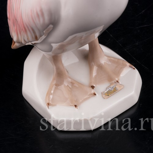 Фарфоровая статуэтка птицы Пеликан, Royal Dux, Чехия, 1960-78 гг.