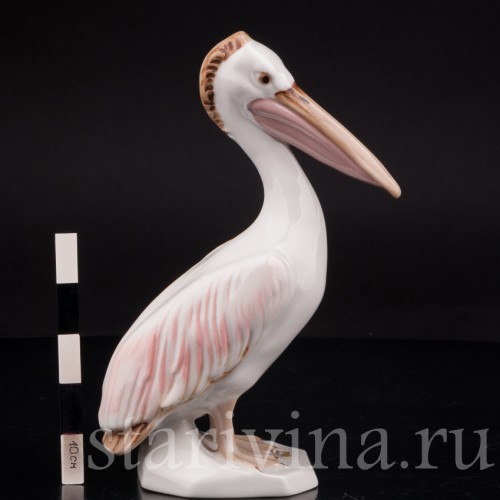 Фарфоровая статуэтка птицы Пеликан, Royal Dux, Чехия, 1960-78 гг.