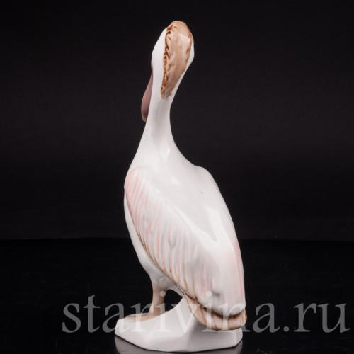 Фарфоровая статуэтка птицы Пеликан, Royal Dux, Чехия, 1960-78 гг.