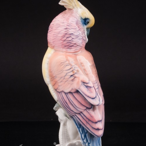 Статуэтка птицы из фарфора Попугай какаду на кукурузе, Karl Ens, Германия, 1920-30 гг.