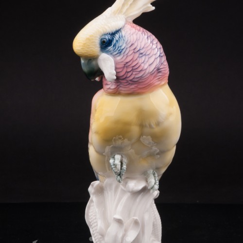 Статуэтка птицы из фарфора Попугай какаду на кукурузе, Karl Ens, Германия, 1920-30 гг.