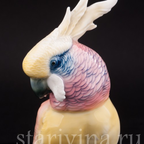 Статуэтка птицы из фарфора Попугай какаду на кукурузе, Karl Ens, Германия, 1920-30 гг.