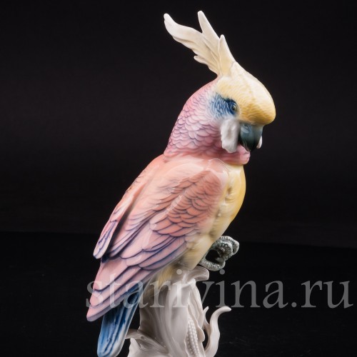 Статуэтка птицы из фарфора Попугай какаду на кукурузе, Karl Ens, Германия, 1920-30 гг.